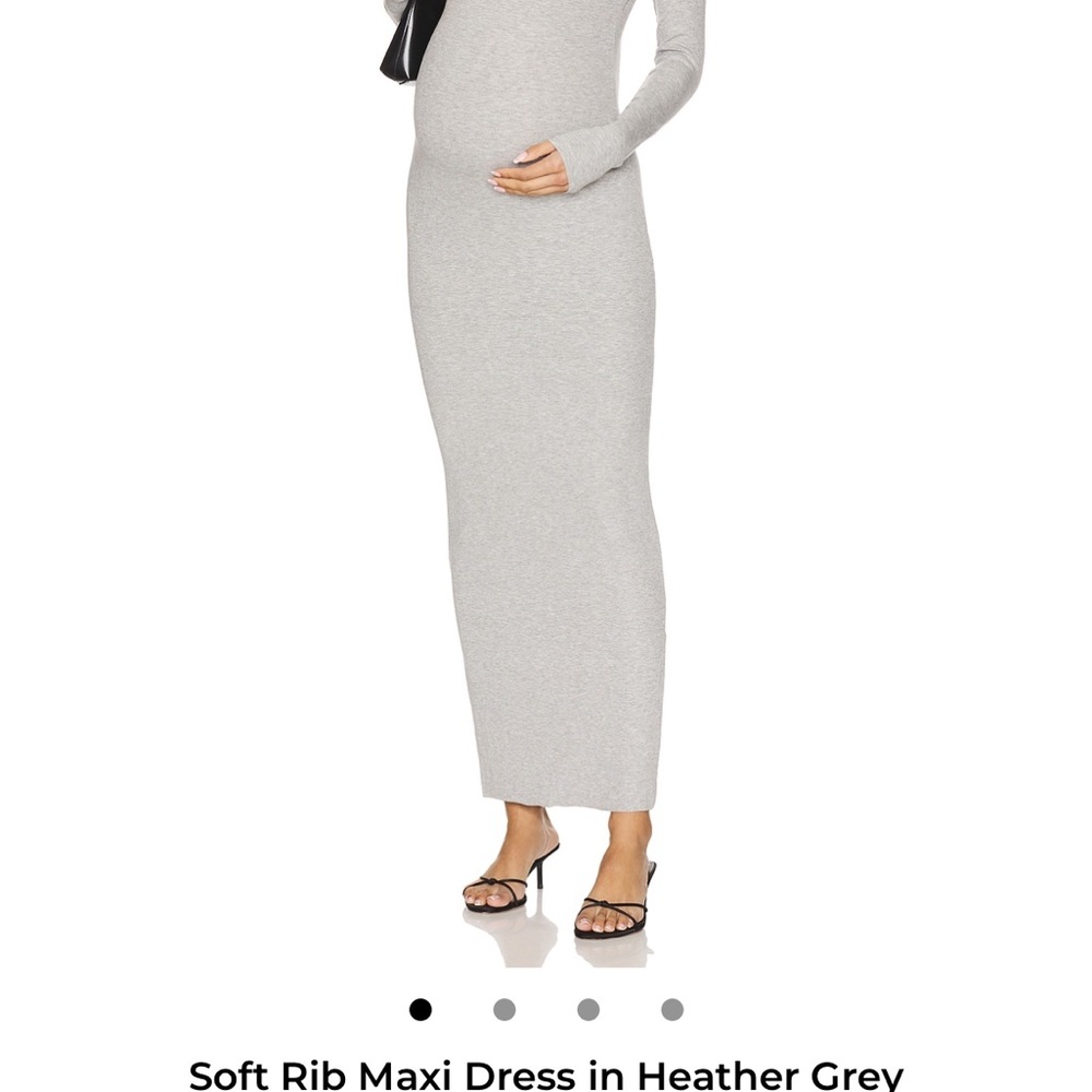 Heather Grey Long Sleeve Maternity dress